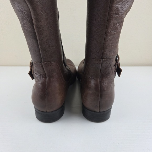 NATURALIZER Women's Riding Boots Jessie Chocolate Brown Leather Zip Size 12 M - Picture 7 of 16